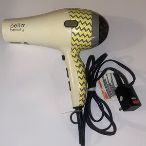 Bella Beauty Model #BB0147B Chevron Pattern Grey & Yellow Blow Dryer OS